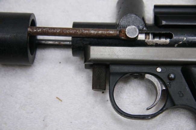 Knurled Nut on front of Receiver Rail is the same as the Cocking rod end on a WGP Autococker.