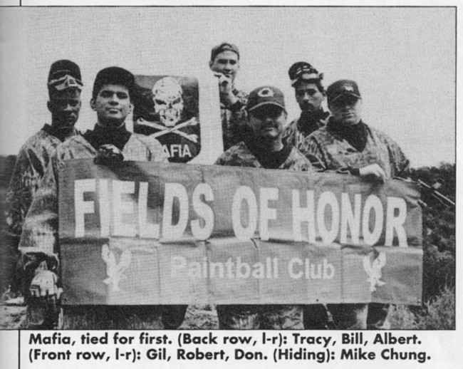 Gilbert Martinez and his Mafia crew, posing after a win at Fields of Honor.