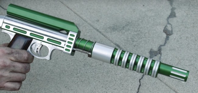 Right side view of Benji's Stock Class Green Carter Comp.