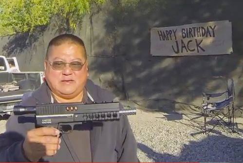 Jack Wada receives a new Carter Machine Box Gun