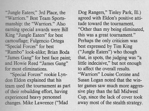 Doc James 1987 Winter Sports Contest Article by Jessica Sparks, page 2. Scanned from the May 1988 issue of Action Pursuit Games.