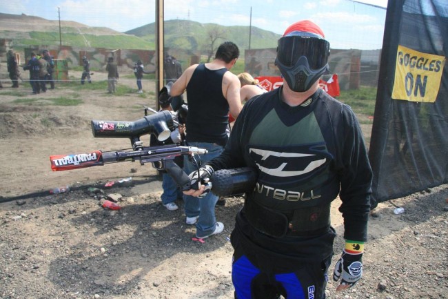 Stephen Blair, in March of 2010, showing off his Line SI Bushmaster, with one Arm Bandit Loader.