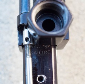 A view of the serial number with the grip frame removed.