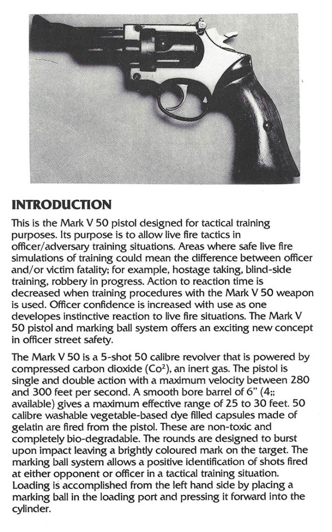 Tactical Training Systems - Law Enforcement Agency pamphlet MK-V-50-intro.