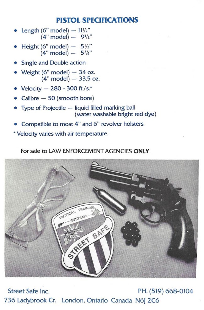 Joe Survival / Tactical Training Systems - spec for MK V 50.