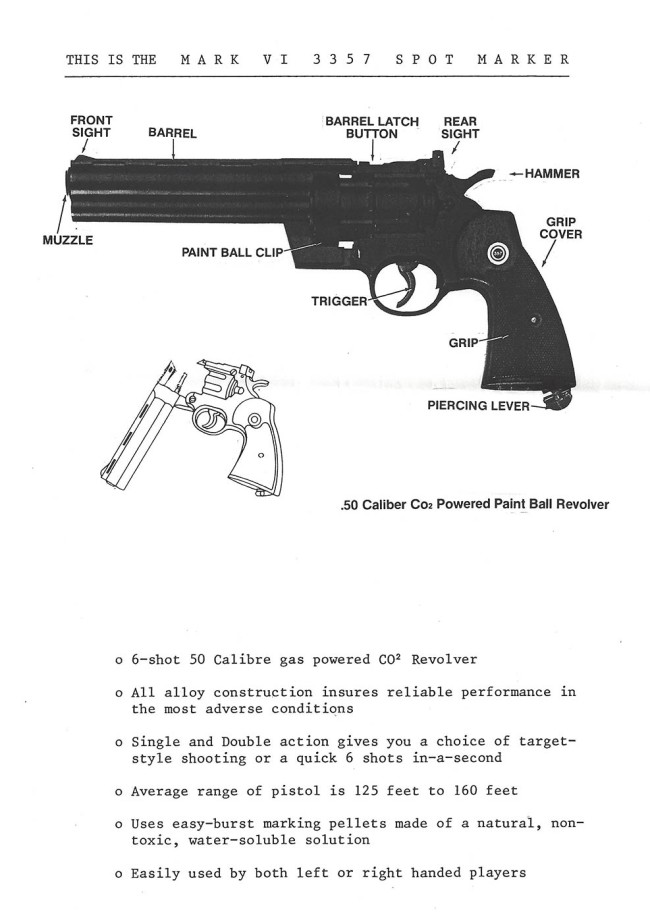 Joe Survival modified Crosman 357 (3357) that has been modified by Joe Survival and was marketed as the MK VI 50.