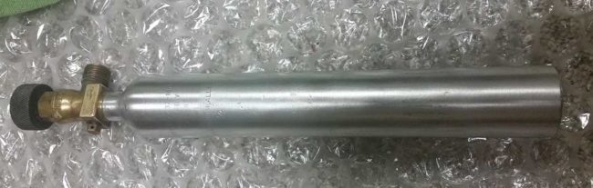 Cleaned up and polished 10oz Aluminum tank, original to Sniper 1, number 21.