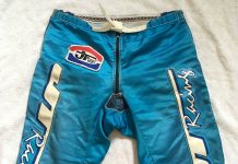 Here is a pair of JT Racing pants that have been cut down into shorts.