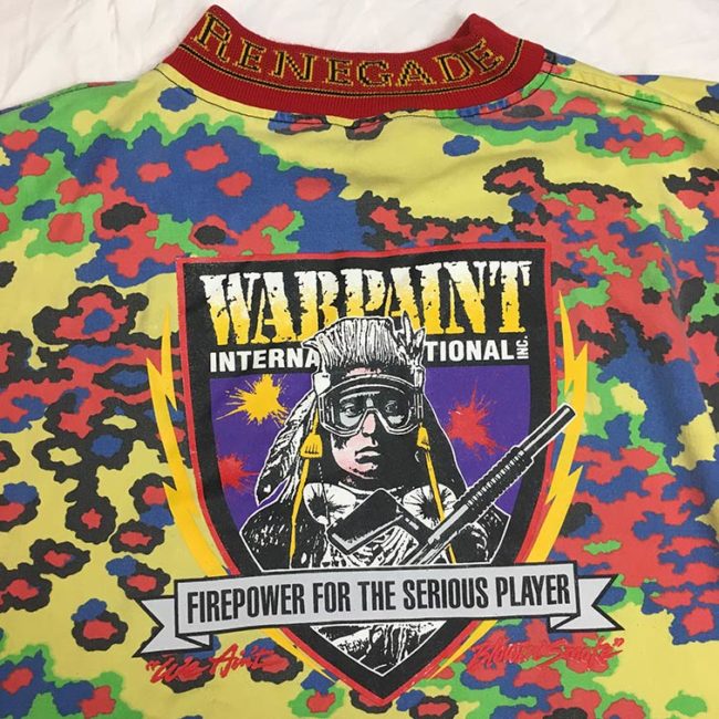 Back side silkscreen on a Renegade Glow Oak Jersey