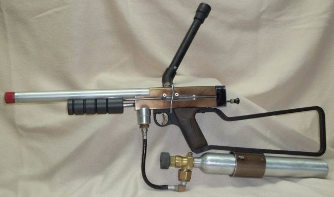 Left side view of restored Sniper 1 #21 equipped with stick feed and thermo tank.