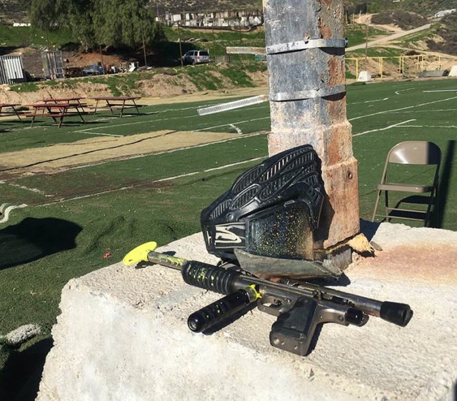 Super Stock and Flex covered in paint at CPP, January 14th, 2017.