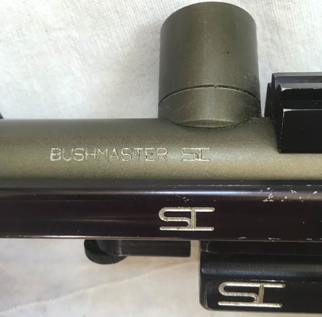 Bushmaster engraving on body of Line SI Bushmaster.