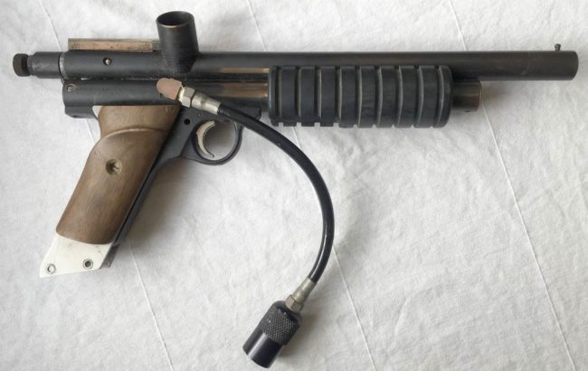 PMI Piranha Long Barrel with Turbo Valve engraving. Right side.