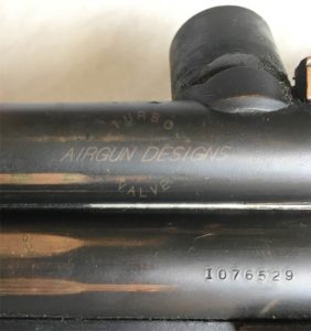 Turbo Valve by Airgun Designs engraving with pump arm removed.