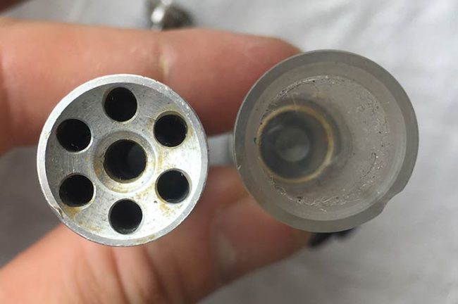 Face view of these Autococker bolts.
