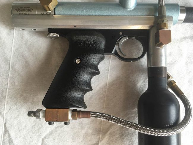 Lapco grips on classic WGP pot metal frame cut for AGD Automag.