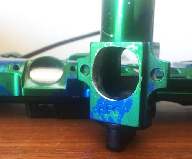 PTP powerfeed removed to show FPC engraving prior to anodizing.