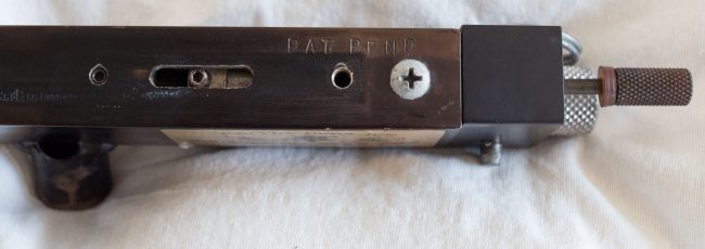 Pat Pending stamp on base of body. Most early Sniper 1 bodies featured "WGP" stamped in as well. This Sniper 1 body does not.