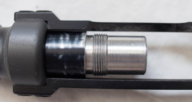 Post ano cut Cocker barrel threads.