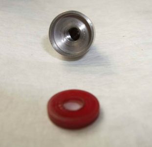 Cup (top) and seal (bottom). Valve is based on nelson based pumps. Photo courtesy Paul Cross.