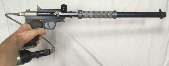 Right side showing left pump arm and barrel length of Team AGS pump.