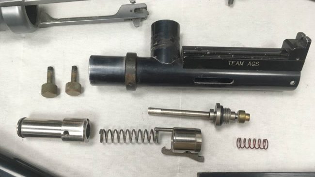 Broken down internals from Team AGS Bore Drop Nelson.