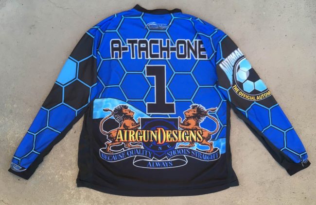 Back side of A-Tach-One's Automags Online Jersey.