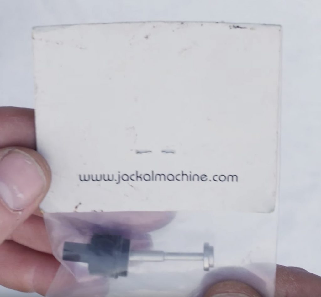 Back of Jackal Machine Autococker valve packaging.