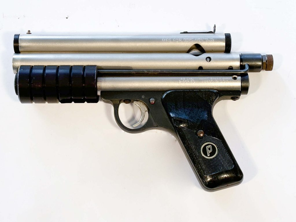 Factory nickel PMI PGP pistol from the collection of Jeff Perlmutter.