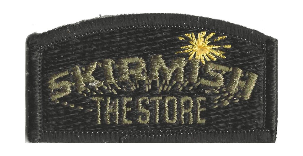 Skirmish the Store patch, from the collection of Randy Kamiya.